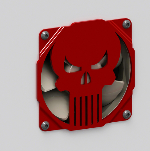 The punisher skull fan grill 120mm - griglia ventola teschio 3D Print 89997