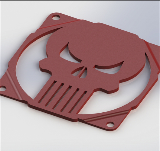The punisher skull fan grill 120mm - griglia ventola teschio 3D Print 90000