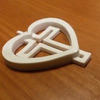 Small Cross In Heart Pendant 3D Printing 90254