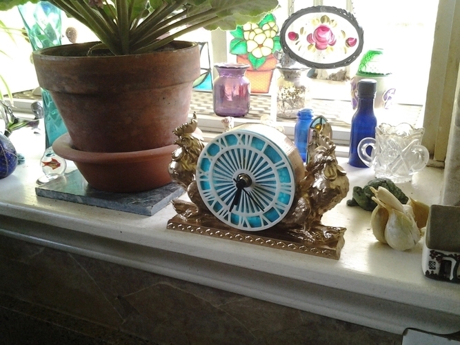 Garden Rooster Clock 3D Print 90308 Garden Rooster Clock 3D Print 90308