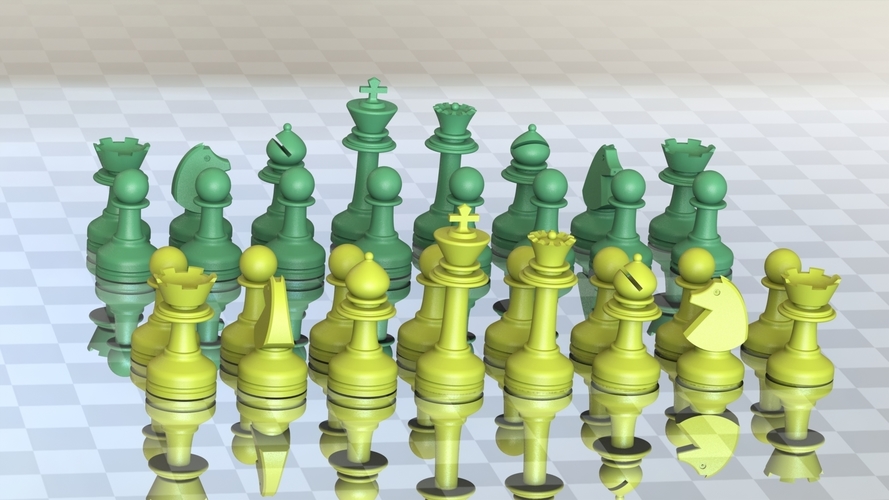 MILOSAURUS Staunton-style Chess Set 3D Print 91383
