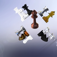 Small MILOSAURUS Staunton-style Chess Set 3D Printing 91385