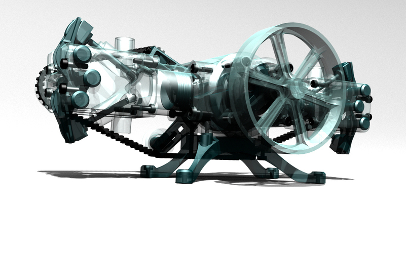 Boxer Engine 3D Print 91770 Boxer Engine 3D Print 91770
