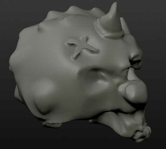 Demon Skull solid art piece 3D Print 93975 Demon Skull solid art piece 3D Print 93975