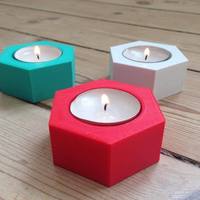Small Hexagonal Candle Holder 3D Printing 95123