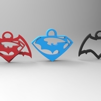 Small batman vs superman keychain/necklace/earrings 3D Printing 95289