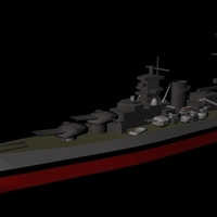Small German battleship Scharnhorst 3D Printing 96260