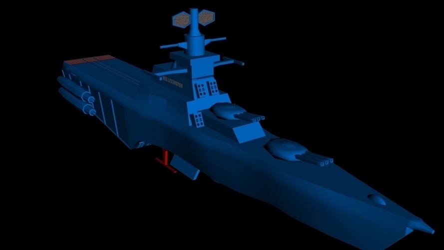 USS Lexington on stand 3D Print 96288 USS Lexington on stand 3D Print 96288