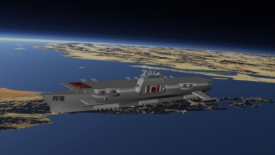 Imperial Japanese Orbital Navy - Aircraft Carrier Hiryu 3D Print 96302 Imperial Japanese Orbital Navy - Aircraft Carrier Hiryu 3D Print 96302
