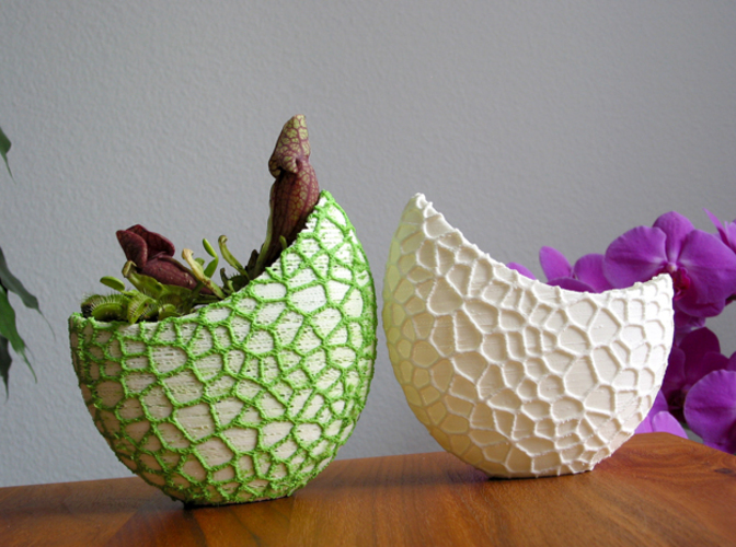 Organic flower pot / Voronoi Vase (2-color) 3D Print 96804