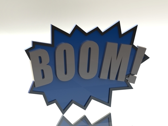 BOOM! Fighting Action Word 3D Print 96869