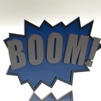 Small BOOM! Fighting Action Word 3D Printing 96869