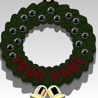 Small Christmas Wreath Ornament (Add your Name) 3D Printing 96974