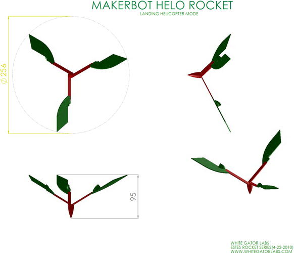 Helo model Rocket & Launch Pad (Estes Style) 3D Print 97049
