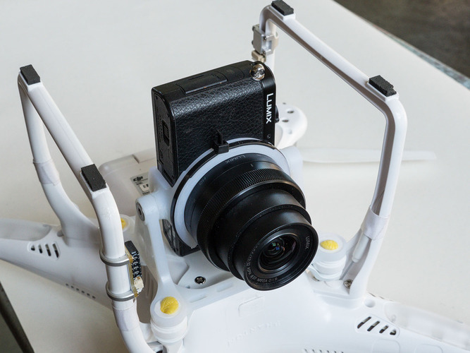 DJI Phantom 2, Camera mount for Panasonic GM1 3D Print 97425