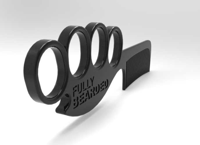 The Knuckled Comb – A Beard Comb 3D Print 97761 The Knuckled Comb – A Beard Comb 3D Print 97761