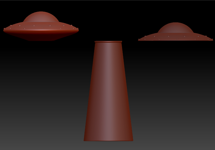 UFO and Abduction beam (night light/lamp) 3D Print 98478