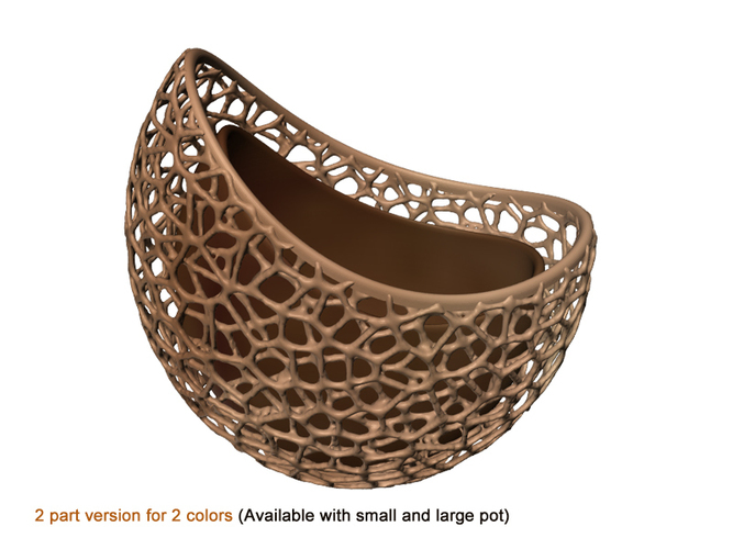 A burgeoning capsule Planter (2-color/part version) 3D Print 98634