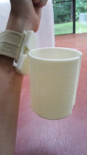 Articulated Wrist Mounted Cup Holder 3D Print 99419