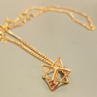 Small MILOSAURUS Tetrahedral 3D Star of David Pendant 3D Printing 99700