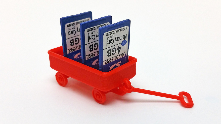 Red Wagon +/- SD card holder 3D Print 99719