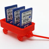 Small Red Wagon +/- SD card holder 3D Printing 99719