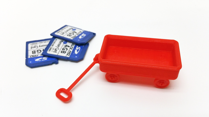 Red Wagon +/- SD card holder 3D Print 99720