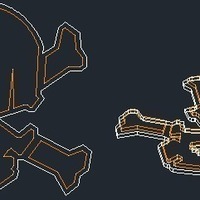 Small Skull and Cross Bones based on Nike Hypervenom logo 3D Printing 99801