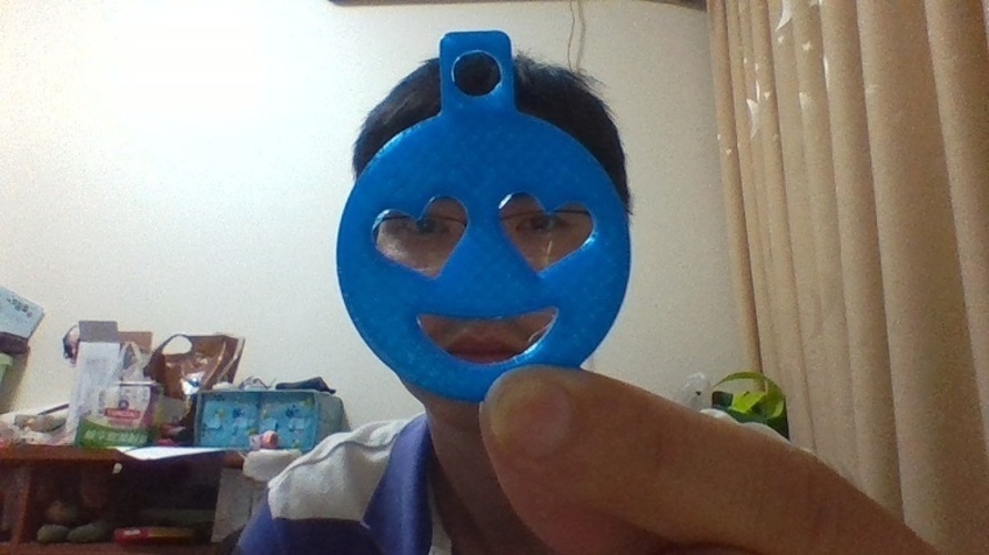 Heart Eyes Emoji Keychain Addon 3D Print 10027 Heart Eyes Emoji Keychain Addon 3D Print 10027