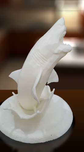 Flying White Shark Figurine (Low Poly) 3D Print 10464 Flying White Shark Figurine (Low Poly) 3D Print 10464