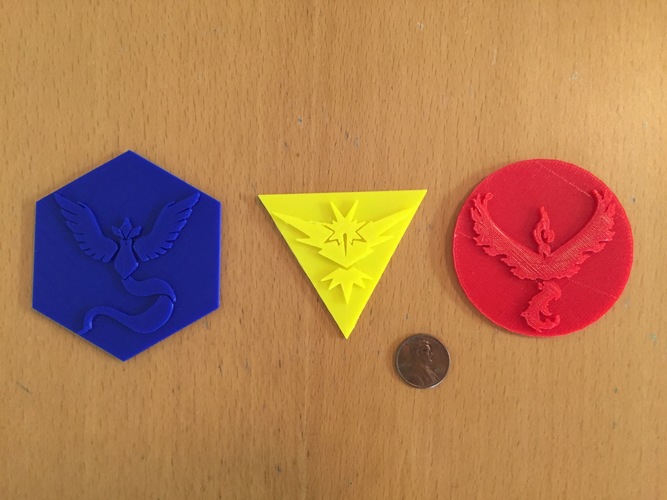 Pokemon Go Team Badges and Logos 3D Print 11449 Pokemon Go Team Badges and Logos 3D Print 11449