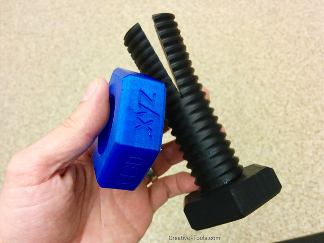 Impossible 3D-printed bolt and nut 3D Print 1214 Impossible 3D-printed bolt and nut 3D Print 1214