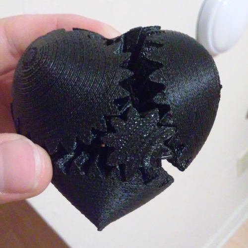 Screwless Heart Gears - Plated 3D Print 13005 Screwless Heart Gears - Plated 3D Print 13005