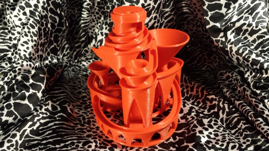 The Cyclone: triple lift, triple track marble machine 3D Print 13218 The Cyclone: triple lift, triple track marble machine 3D Print 13218