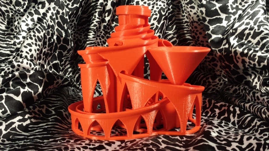 The Cyclone: triple lift, triple track marble machine 3D Print 13219 The Cyclone: triple lift, triple track marble machine 3D Print 13219