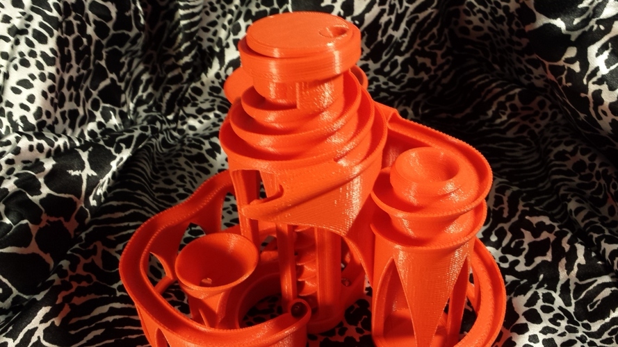 The Cyclone: triple lift, triple track marble machine 3D Print 13220 The Cyclone: triple lift, triple track marble machine 3D Print 13220