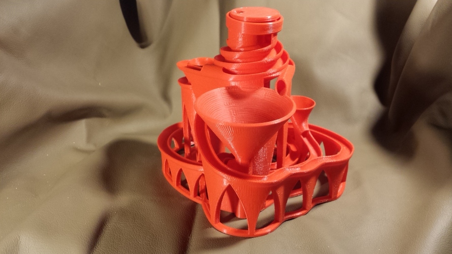 The Cyclone: triple lift, triple track marble machine 3D Print 13222 The Cyclone: triple lift, triple track marble machine 3D Print 13222
