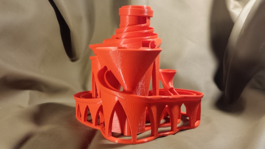 The Cyclone: triple lift, triple track marble machine 3D Print 13223 The Cyclone: triple lift, triple track marble machine 3D Print 13223