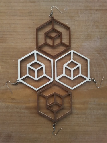 Planar Cube Earring 3D Print 13316 Planar Cube Earring 3D Print 13316