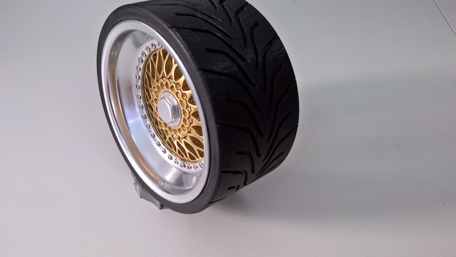 Wheel(BBS RS and Toyo R888) 1/4 3D Print 13707 Wheel(BBS RS and Toyo R888) 1/4 3D Print 13707