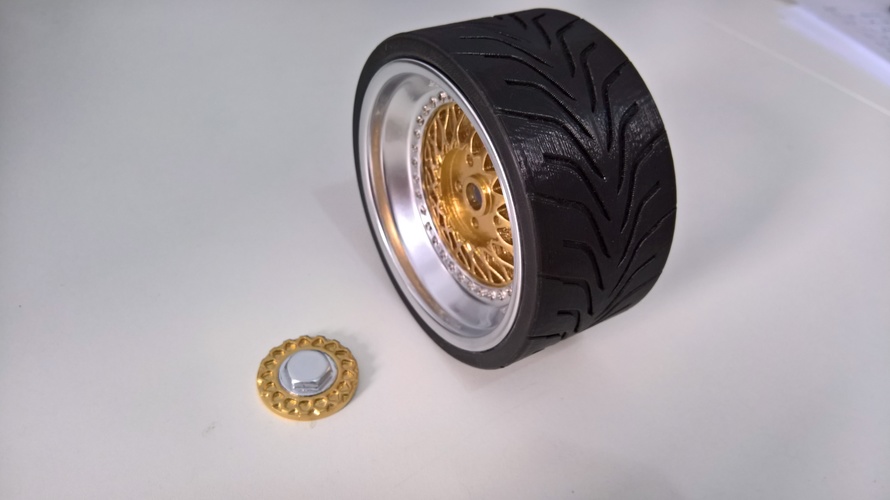 Wheel(BBS RS and Toyo R888) 1/4 3D Print 13711 Wheel(BBS RS and Toyo R888) 1/4 3D Print 13711