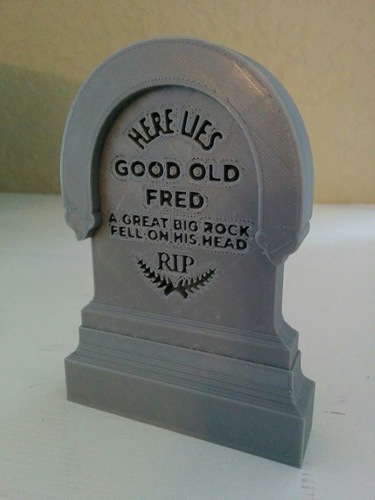 Haunted Mansion Tombstone - Here Lies Good Old Fred 3D Print 13715 Haunted Mansion Tombstone - Here Lies Good Old Fred 3D Print 13715