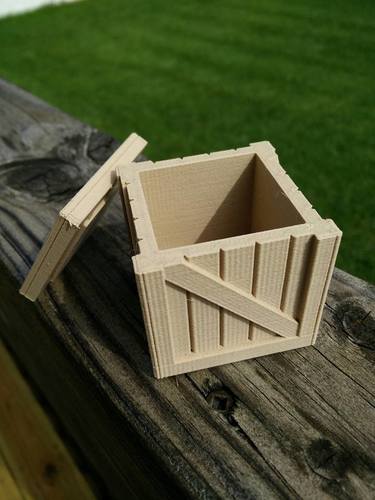 Wooden Crate with lid 3D Print 14128 Wooden Crate with lid 3D Print 14128