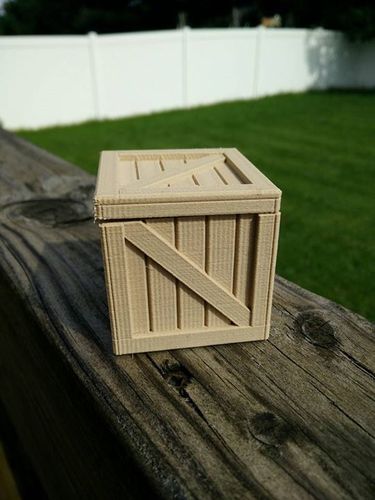 Wooden Crate with lid 3D Print 14129 Wooden Crate with lid 3D Print 14129