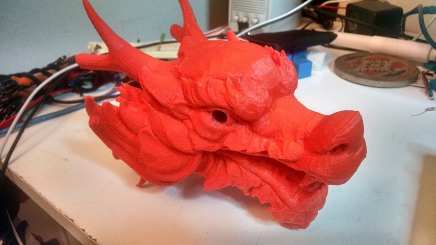Dragon Head - With Glowing eyes and mouth 3D Print 14484 Dragon Head - With Glowing eyes and mouth 3D Print 14484