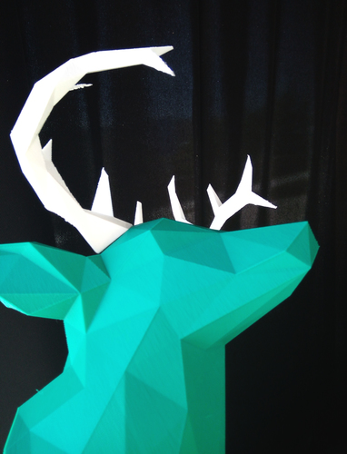 Faceted Deer Head 3D Print 14545 Faceted Deer Head 3D Print 14545
