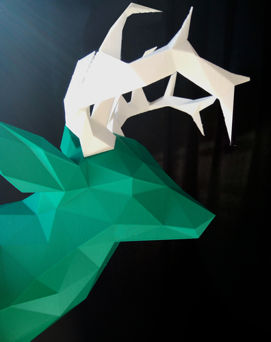 Faceted Deer Head 3D Print 14547 Faceted Deer Head 3D Print 14547
