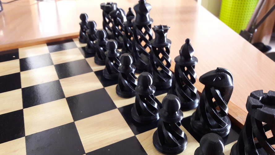 Spiral Chess Set (Large) 3D Print 16183 Spiral Chess Set (Large) 3D Print 16183