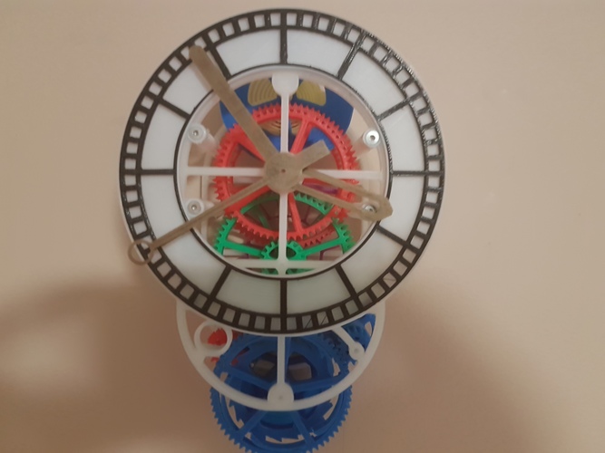 3D printed mechanical Clock with Anchor Escapement 3D Print 17034 3D printed mechanical Clock with Anchor Escapement 3D Print 17034