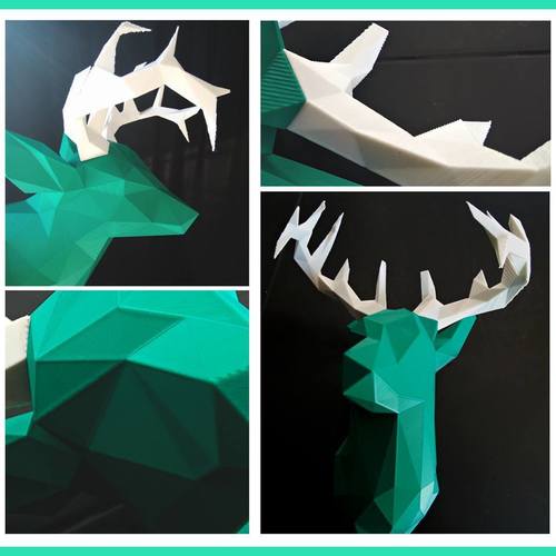 Faceted Deer Head 3D Print 17193 Faceted Deer Head 3D Print 17193